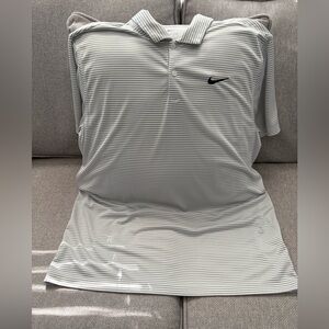 Nike Gray Striped DRI-Fit Men’s Polo - XL